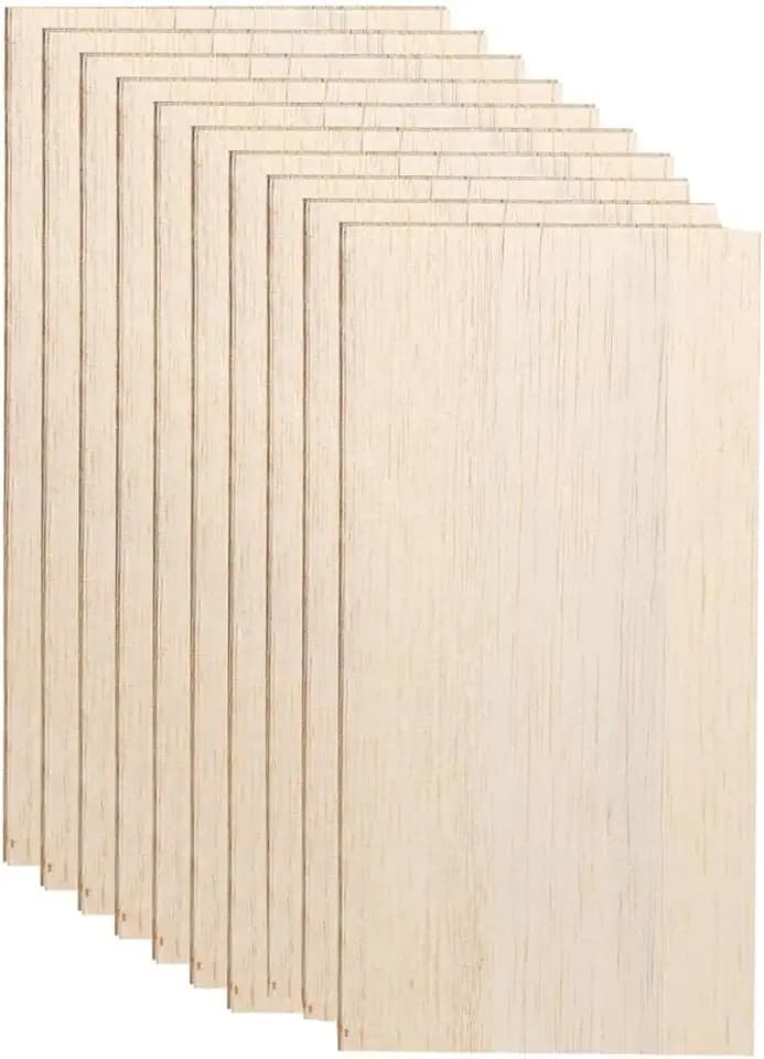 10 Stück Sperrholz Balsaholz Platten 200 x 100 x 2mm,Balsa Holzblätter Balsabretter,Holzplatten,für Laubsäge Handwerk Basteln, Malerei, Dekorationen,Laserprojekte DIY Modellbau