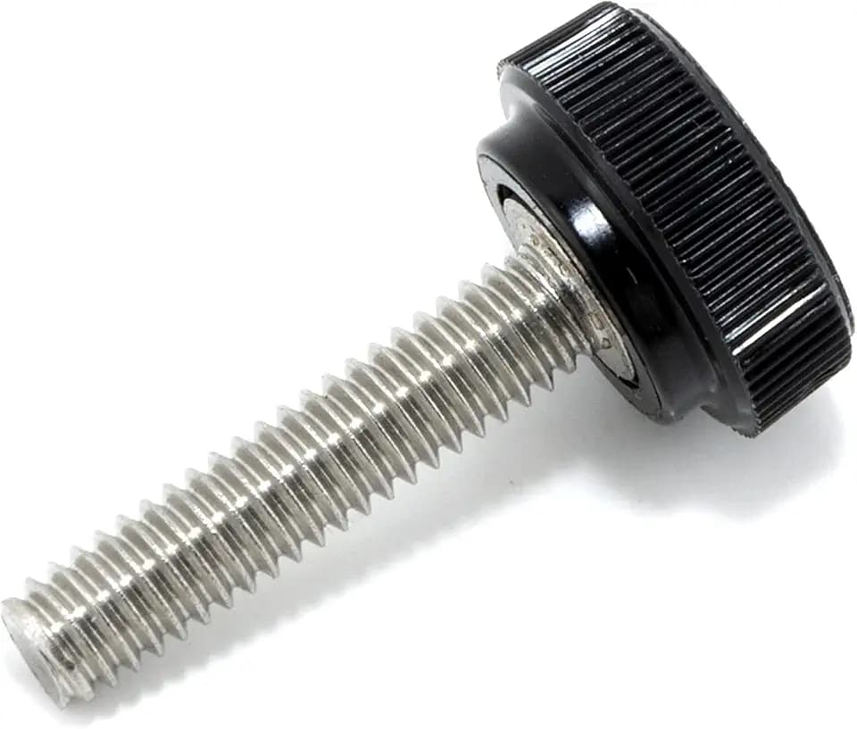 TSD #8-32 x 3/4" Stainless Thumb Screw Black Round Knob USA (4 Pack)