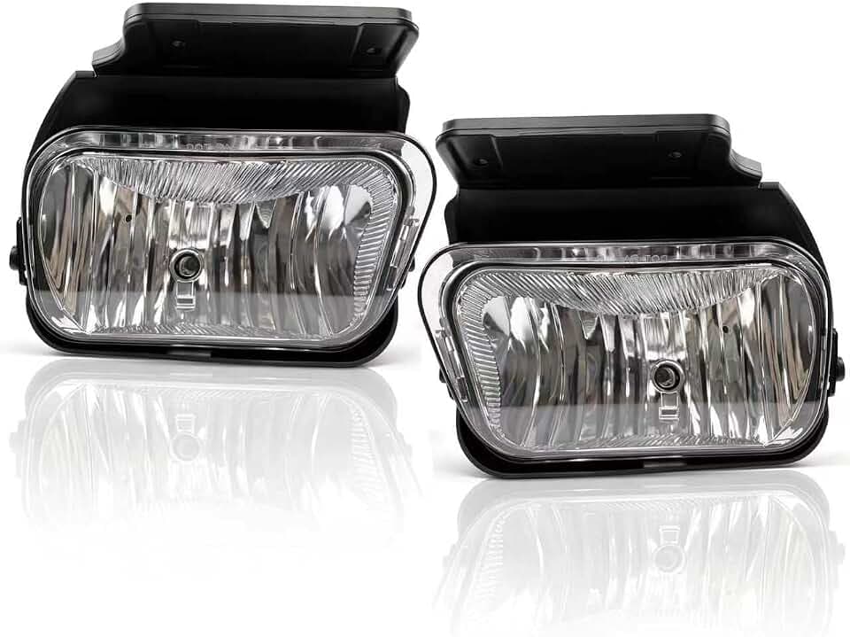 Shocklight Fog Lights Compatible with 2003 2004 2005 2006 2007 Chevy Silverado All Models / 2002 2003 2004 2005 2006 Avalanche Fog Lamp with H10 12V 42W Bulbs