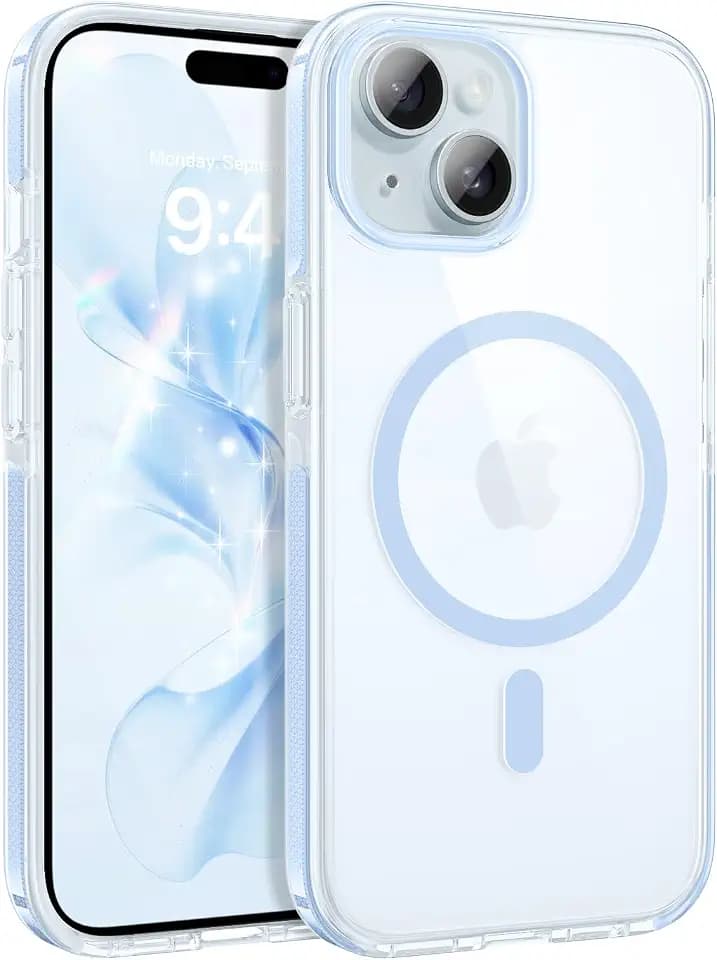 GaoBao Upgraded for iPhone 15 Case, Light Blue, Anti-Yellowing