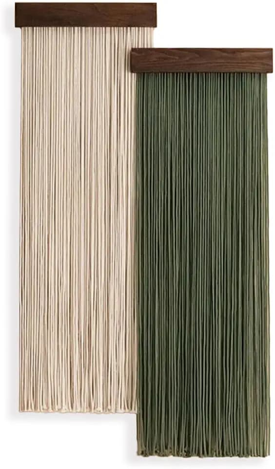 Wondramble Makramee wandbehang,Boho makramee wandteppich,Wohnzimmer,Schlafzimmer,Büro,WandDekoration (Grün+Weiß)