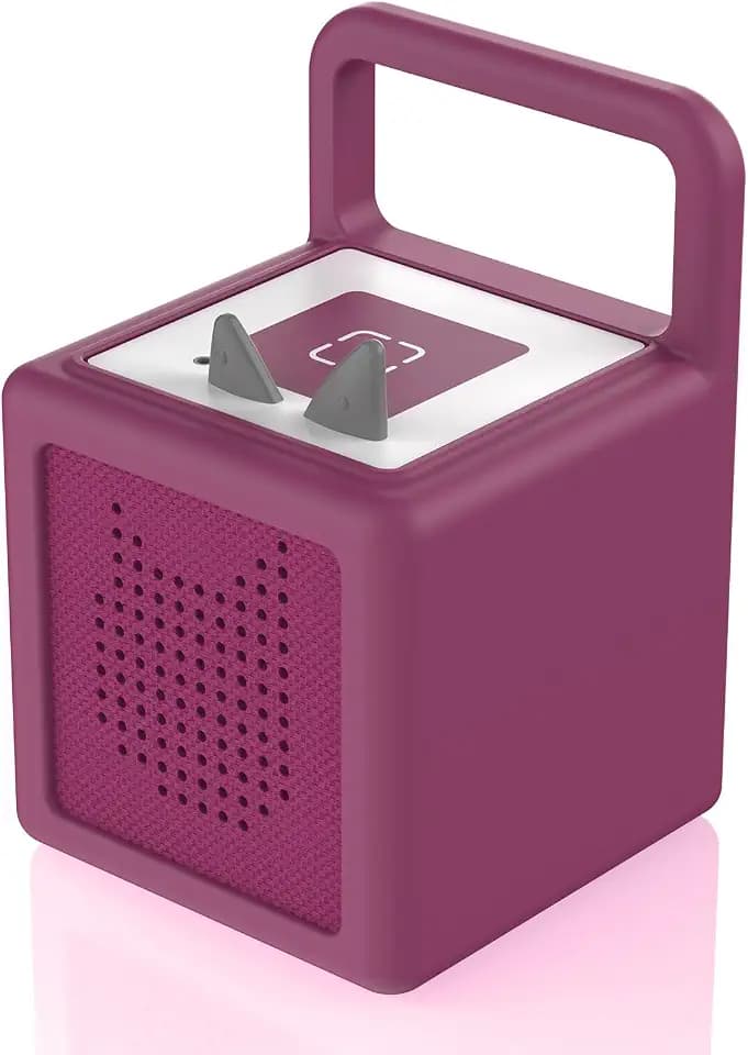 Silicone Case for Toniebox Audio Player, Shockproof Anti-Slip Protective Cover for Toniebox Audio Player, Durable Soft Silicone Sleeve with Easy to Carry Handle (Purple)