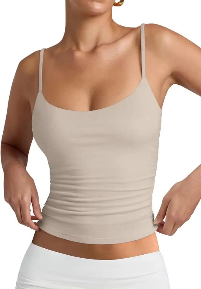 PINKMSTYLE Women's Basic Double Lined Scoop Neck Tank Tops Summer Cami Top