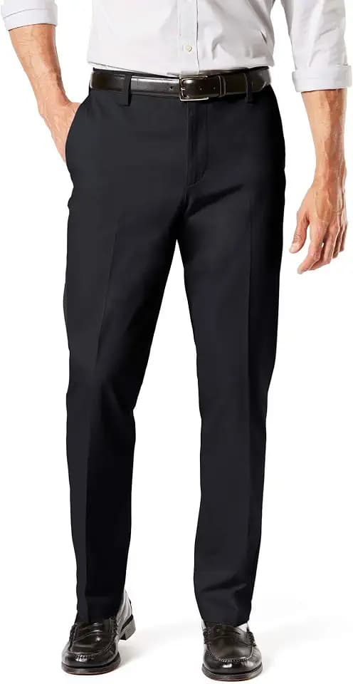 Dockers Mens Straight Fit Signature Lux Cotton Stretch Khaki Pant - Creased