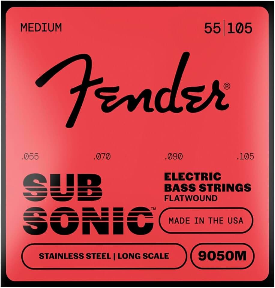 Fender 9050 Bass Strings, Stocking Stuffers, Stainless Steel Flatwound, 9050M .055-.105