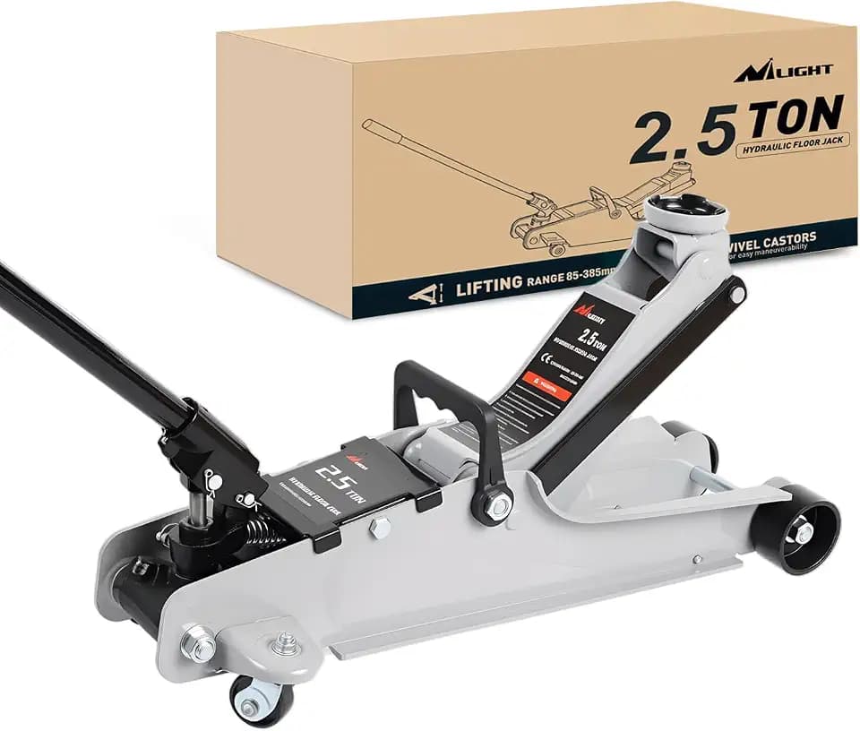 Nilight 2.5 Ton Floor Jack, Low Profile Hydraulic Trolley Car Jack with 360° Swivel Lifting Arm, Heavy Duty Steel Service Jack, Lifting Range 3.35" to 15.15"