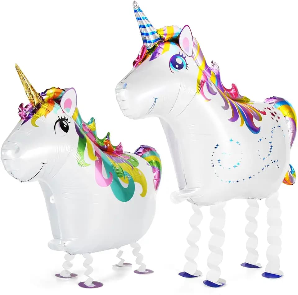 Aurasky Einhorn Luftballons, 2 Stück Folienballon Einhorn, Airwalker Ballon XXL, Unicorn Ballon für Mädchen Geburtstags Festival Party Dekoration Geschenk