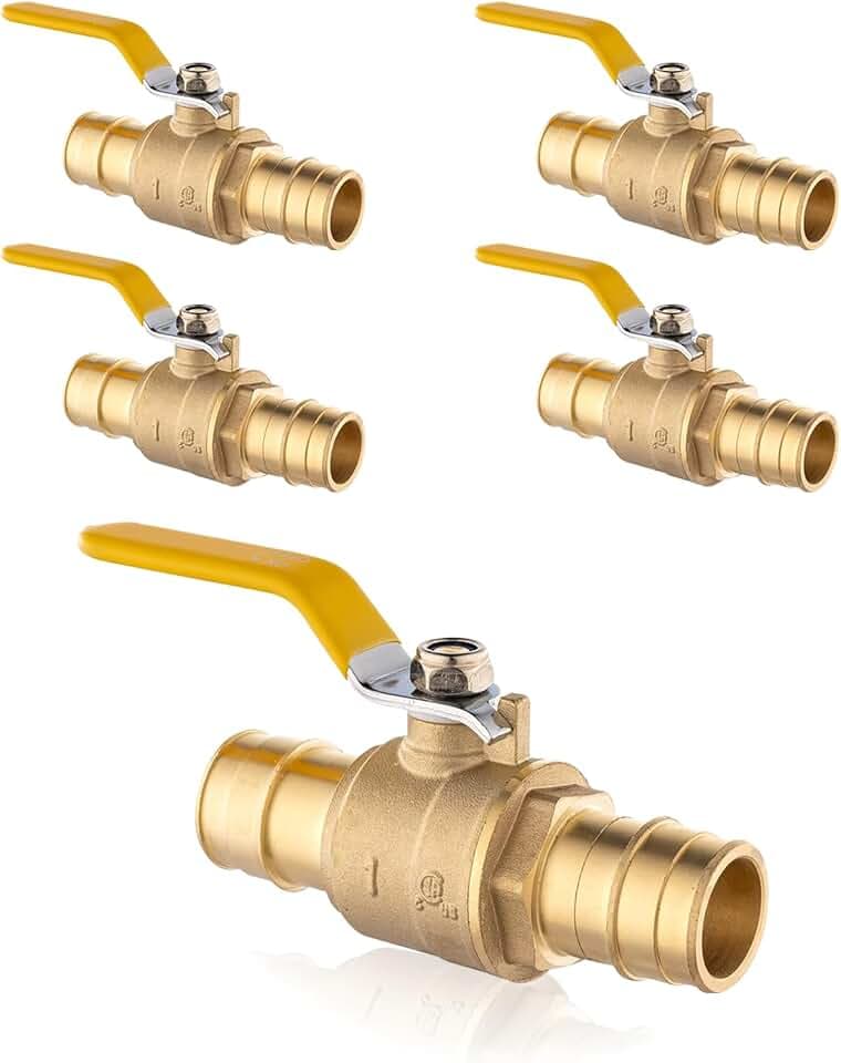 5Pack Seelink 3/4 Inch PEX-A Expansion Ball Valve, Brass Shut Off Valve
