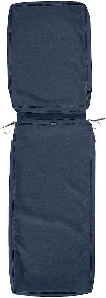 Classic Accessories Montlake FadeSafe Water-Resistant Patio Lounge Back Cushion Cover, 21 x 22 x 4 Inch, Light Charcoal
