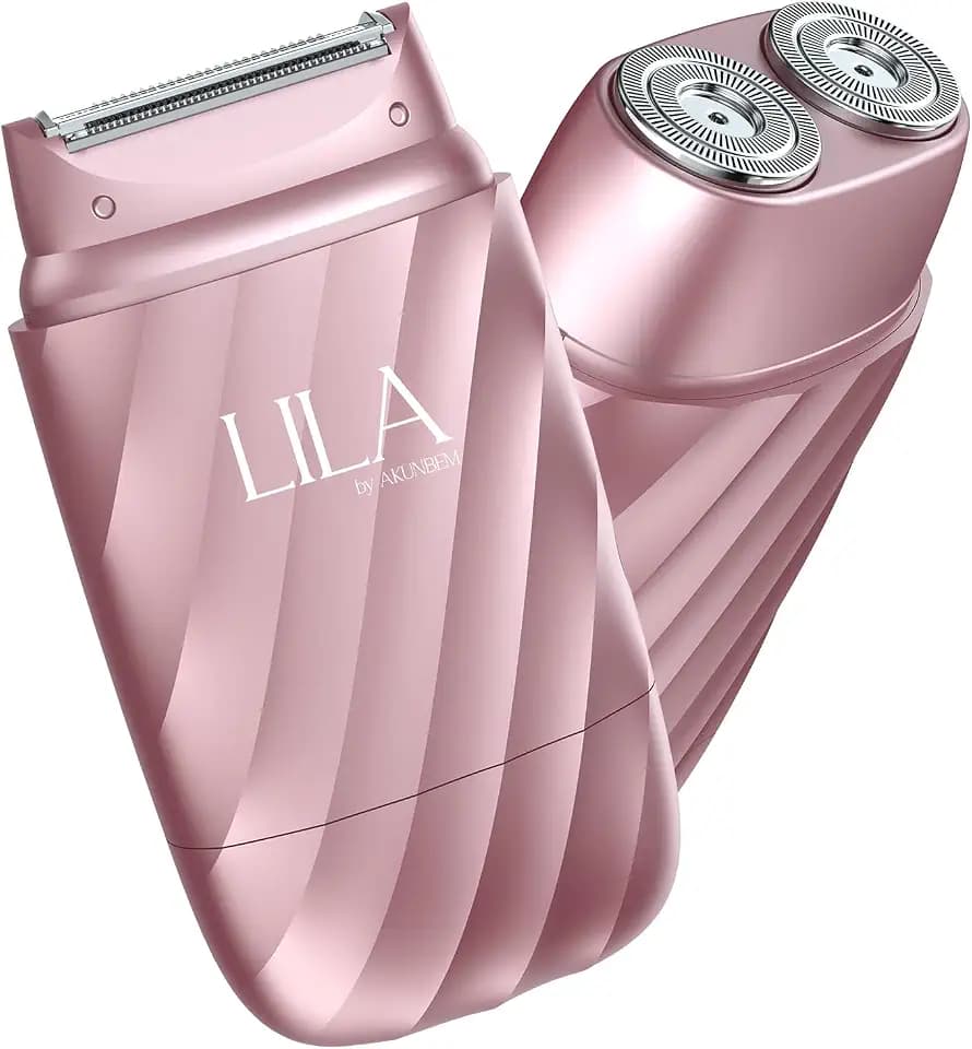 Women's Electric Razor 2-in-1 Hair Trimmer – IPX7 Waterproof Facial & Body Shaver, Dual Head, USB-C Fast Charge, Portable Pocket Design for Face, Legs, Bikini Area, Home & Travel, 1 Pack