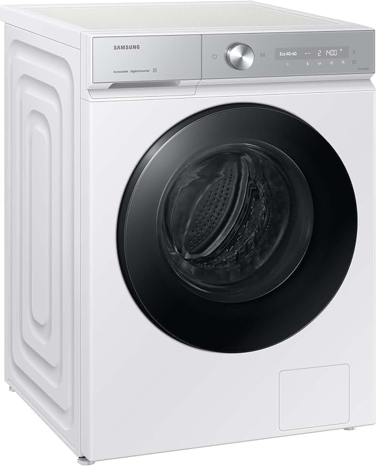 Samsung WW11DB8B95GHU2 Bespoke Waschmaschine, 11 kg, 1.400 U/min, Extra energiesparend, EEK: A (-40%), AI Ecobubble, QuickDrive, AI Wash, SuperSpeed 39 Min, Weiß