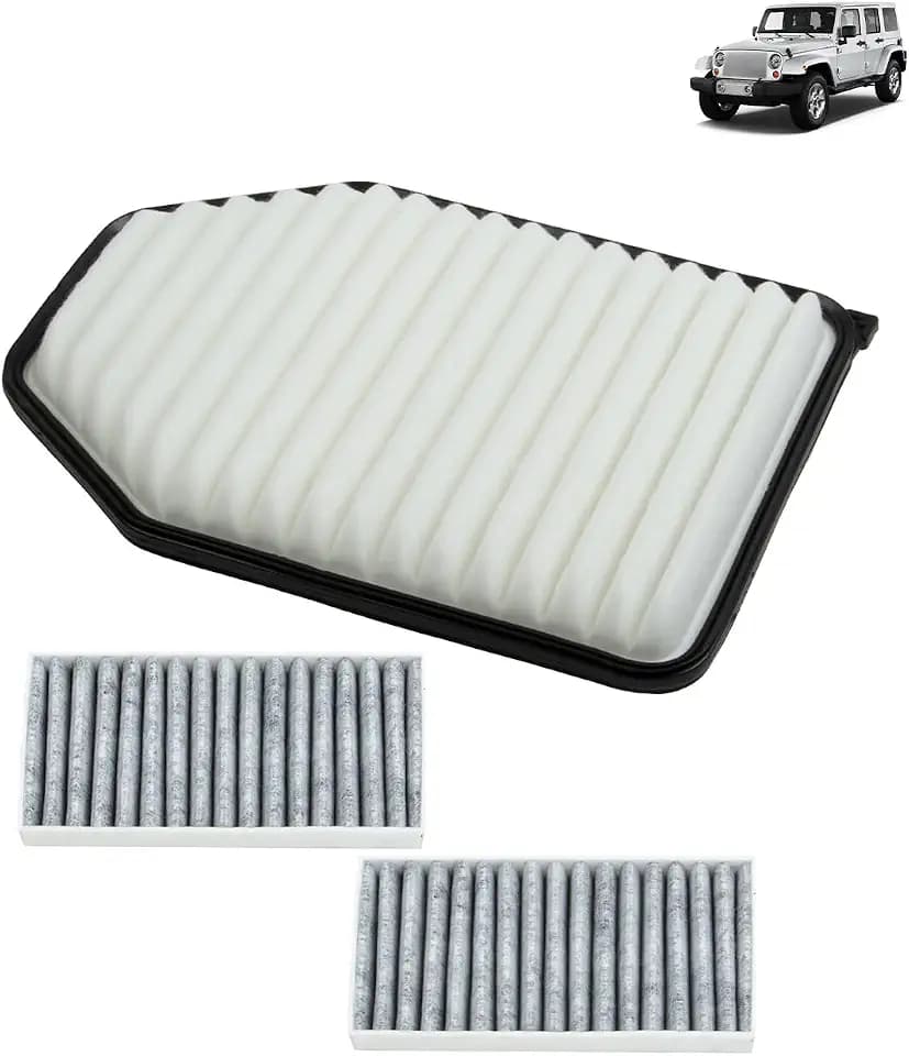 Engine & Cabin Air Filter Kit Fit for Jeep Wrangler 2011-2017 JK 2018