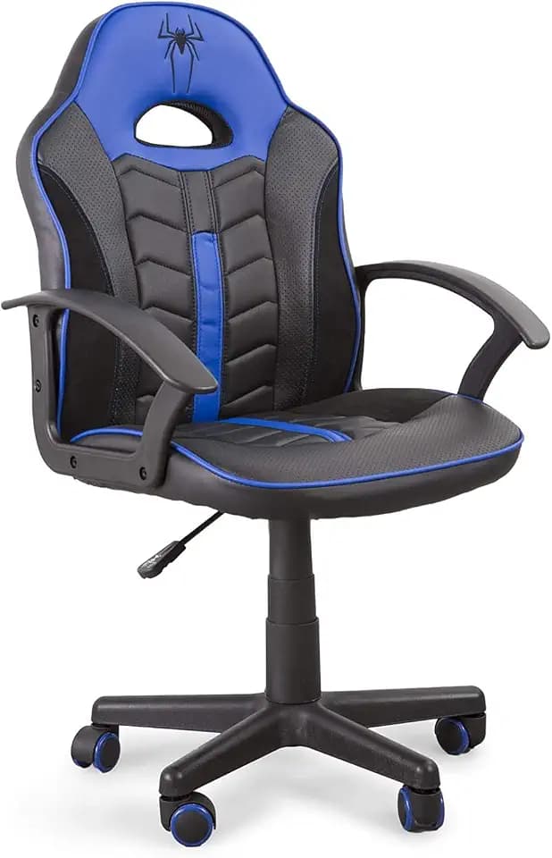 SHIITO Modell Goblin | JC - Gaming-Stuhl | Ergonomisch mit Verstellbarer Rückenlehne | Bezug aus Kunstleder in Blau - Schwarz