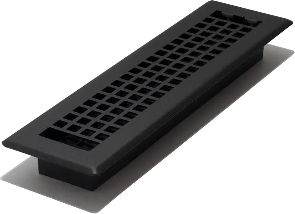 Decor Grates LTH212-BLK Lattice Floor Register, 2x12 Inches, Black