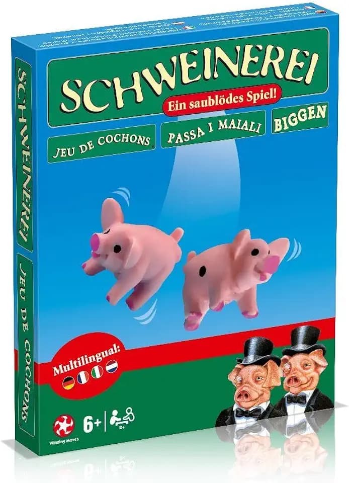 Winning Moves Schweinerei - Das Partyspiel für Kinder, Familien und Erwachsene - Schweinerei originelles Partyspiel - 2+ Spieler ab 8+ Jahren - Multilingual