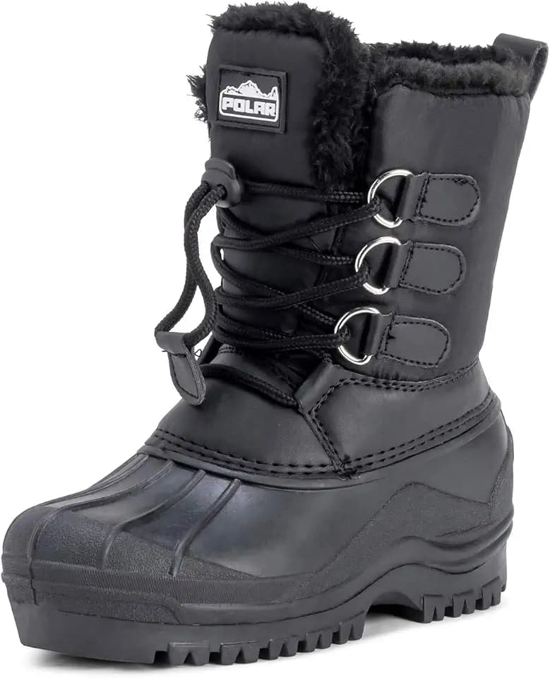 Unisex Kinder Pull On Drawstring Schliessen Nylon Dreck Ente Schnee Regen Pelz Stiefel