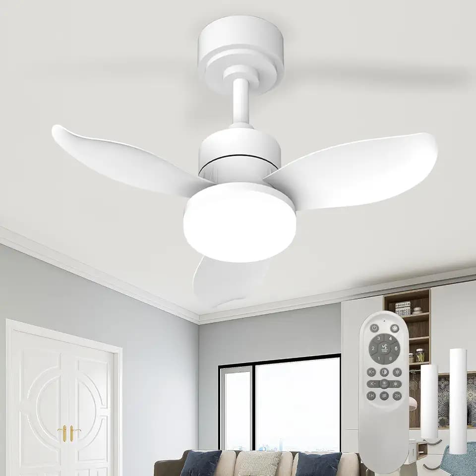 LED Deckenventilator Mit Beleuchtung,65cm Deckenlampe Mit Ventilator,48W,3800LM Dimmbar Lampe Mit Ventilator，Leise 5 Flügeln deckenventilator mit licht,Reversibel,6-Gang Für Wohnzimmer,Schlafzimmer