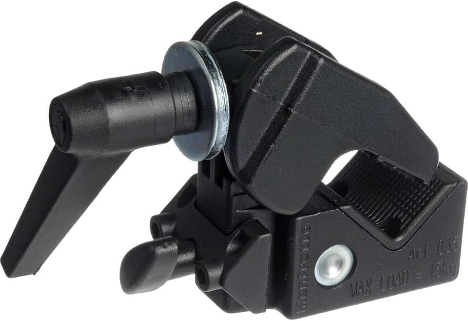 Manfrotto 035 Superclamp Universal Befestigungs-Mechanismus (Aluminium) | Professionelles Foto-Videozubehör, flüssige Verstellung, starker Halt auf flachen und gebogenen Oberflächen, 15 kg Tragkraft