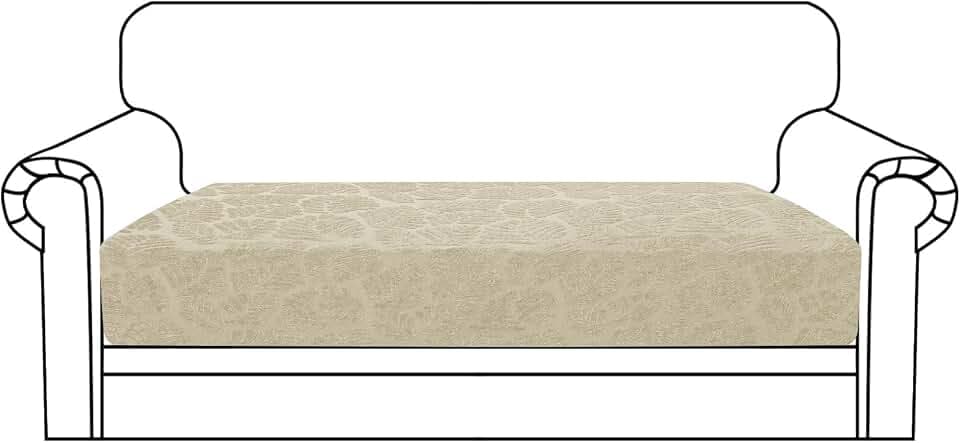 MAXIJIN Stretch-Sofasitzbezug (Beige, 2-Sitzer)