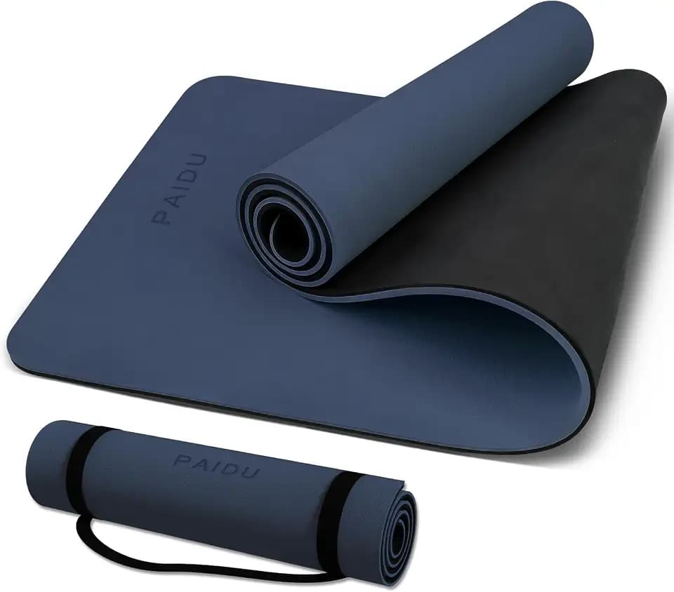 PAIDU POE Yoga Mat （10mm）Extra Thick Fitness Mat 72"x24" with Carry Strap
