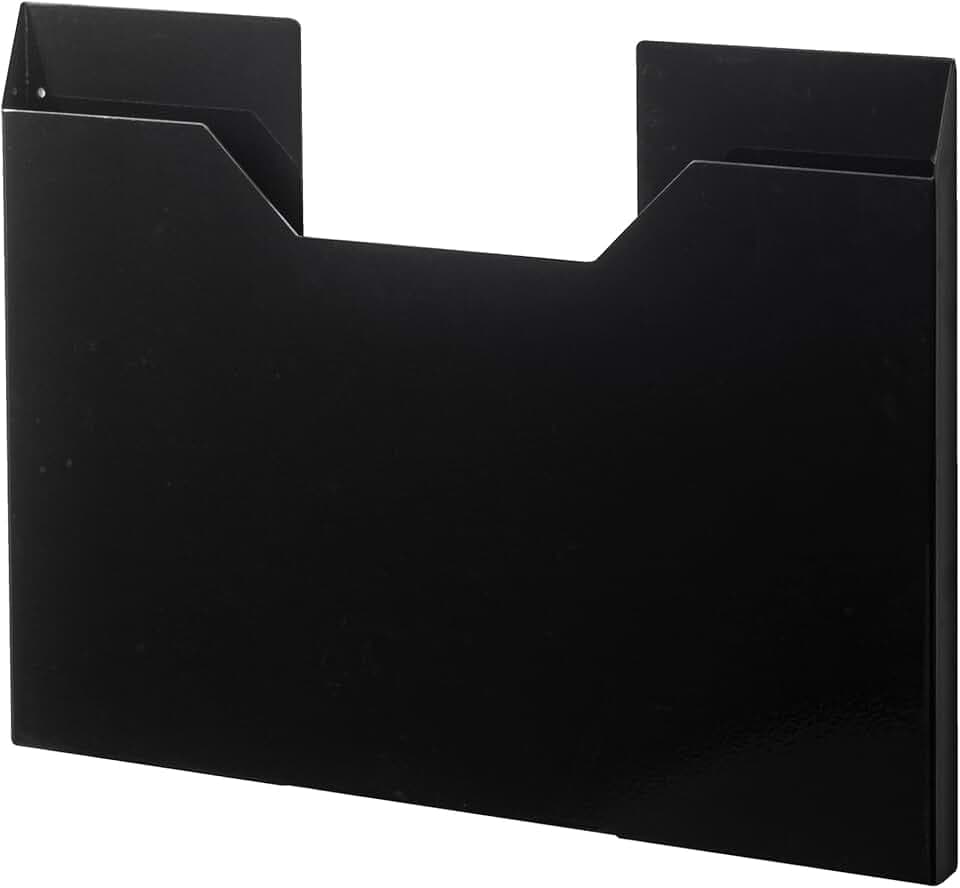 YAMAZAKI 4887 TOWER Placemat Case Wide, black, Steel, 50.5 x 2.5 x 36.5 cm