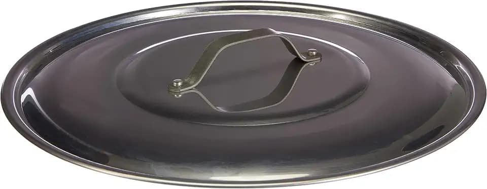 Pentole Agnelli Deckel aus Aluminium mit Griff aus Edelstahl, Silber 32 cm Silber/schwarz