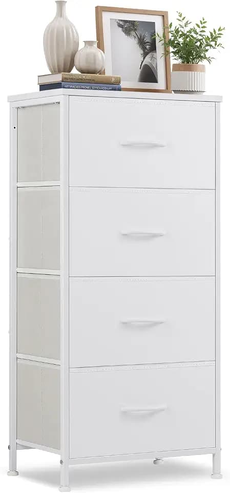 4 Drawers Dresser for Bedroom Fabric Storage Tower with Wooden Top