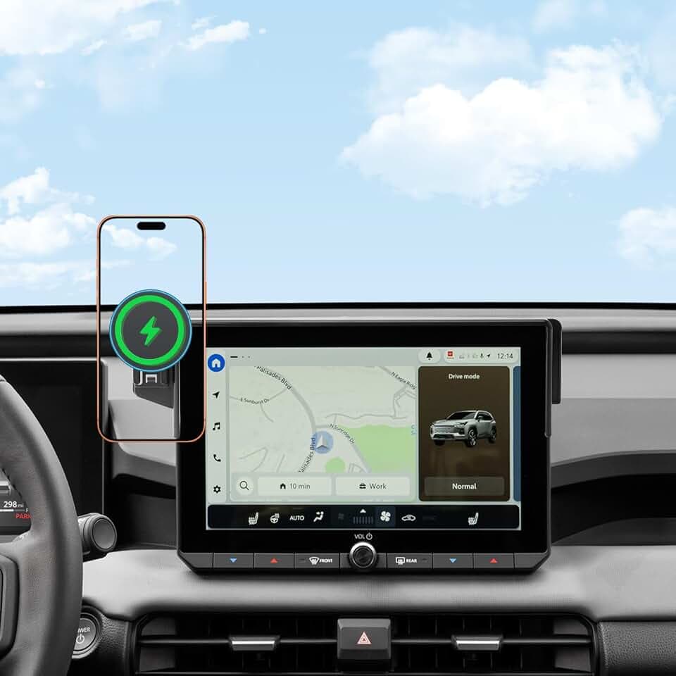 15W Fast Wireless Charger Car Phone Holder for 2026 Toyota RAV4 10.5-inch Touchscreen (LE/SE/XLE Premium/Woodland), 360° Rotation Phone Mount Compatible with MagSafe, 2026 Toyota RAV4 Accessories