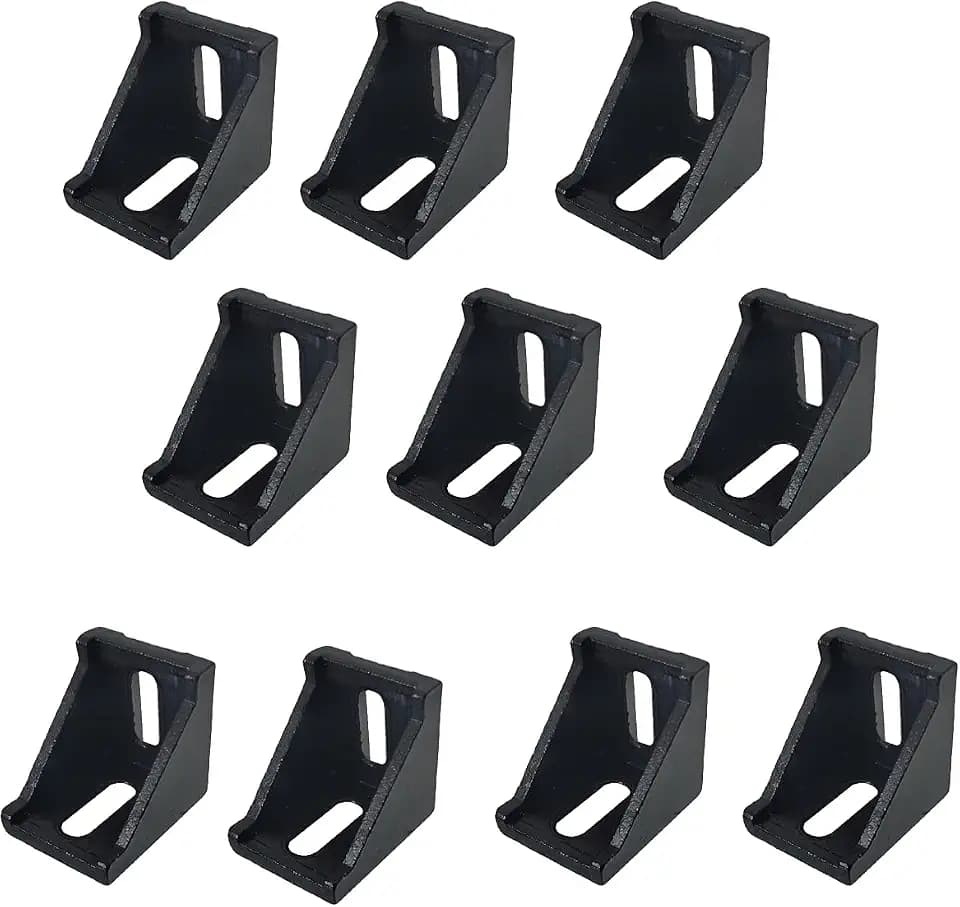 10 Pack 3030 Black Inside Corner Bracket Gusset for 3030 Aluminum Extrusion Profile Slot 8 mm,35x35x28 mm