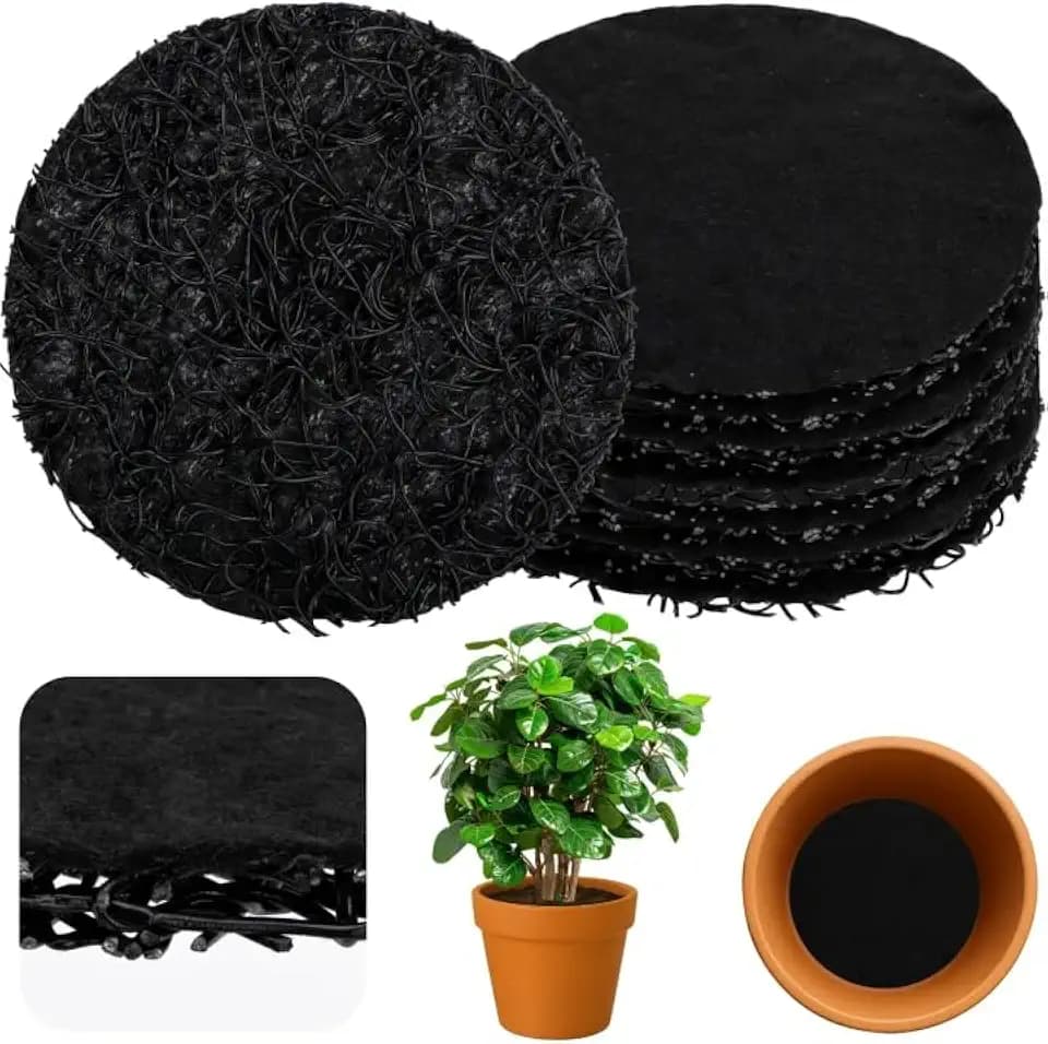 10 Pack Pot Mesh Drainage Discs, 9 Inch Plant Drainage Hole Insert Pads