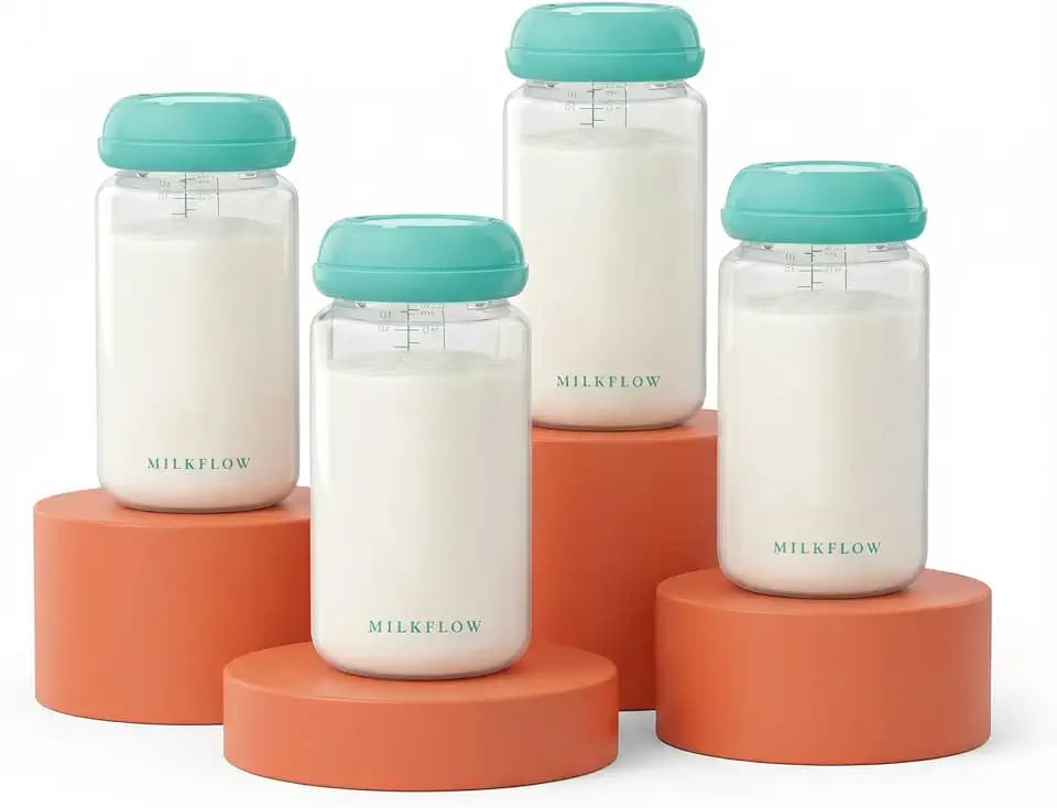 4 Pack 300ml Muttermilch-Aufbewahrungsflaschen für Momcozy 650ml Kühlbox.Auslaufsichere Weithals-Pumpflaschen kompatibel mit Spectra S1 S2 9 Plus SG Motif Luna (Grüne)