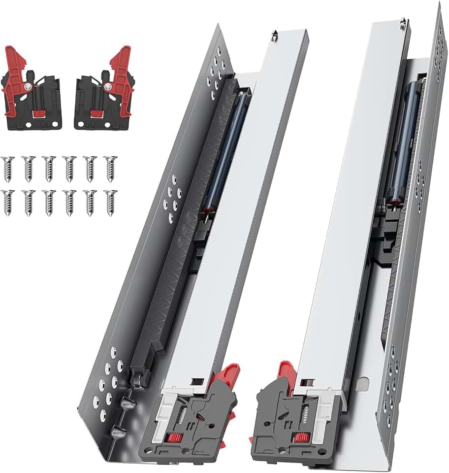 10 Inch Soft Close Undermount Drawer Slides for Frameless, 100lb,1 Pair
