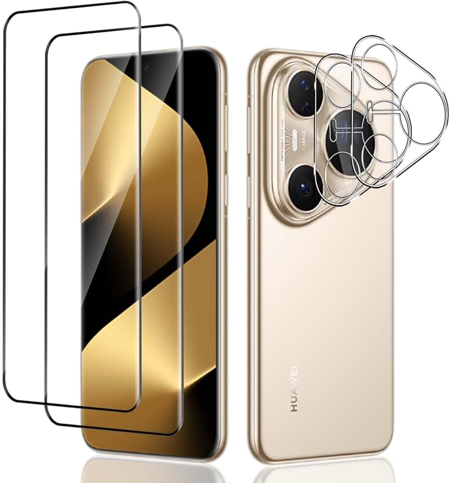 QULLOO Schutzfolie für Huawei Pura 80 Ultra für Panzerglas, [2+2 Stück] Displayschutz & Kameraschutz, HD Klar Schutzglas Anti-Kratzer 9H Härte Gehärtetes Glas Folie