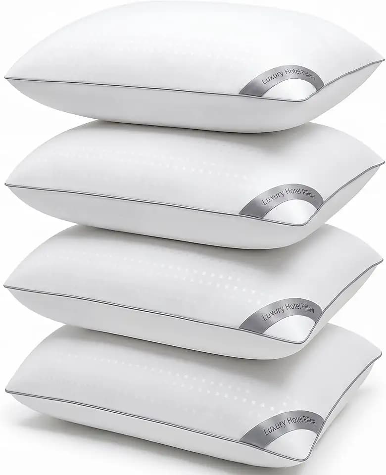 HIMOON Bed Pillows for Sleeping Set of 4,Standard Size Cooling Pillows 4 Pack,Top-end Microfiber Cover for Side Stomach Back Sleepers