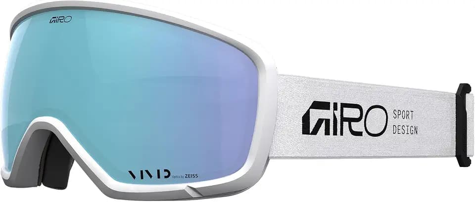 Giro Ringo Stacked Skibrille mit VIVID-Linse von ZEISS, nahtlose Helm-Integration, Anti-Fog-Beschichtung, dreilagiger Gesichtsschaum, Kontrastverstärkung, Farbe: White/Royal, Größe: OS