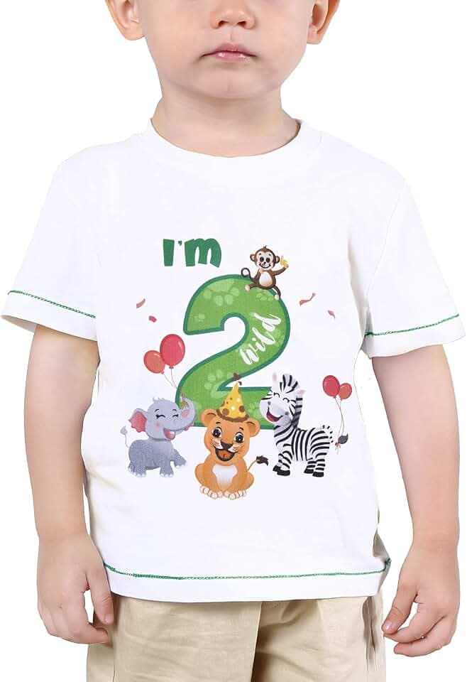 WAWSAM Dinosaurier 2. Geburtstag Shirt Dino B-Day Party One Year Old Baby Boy TRex T-Shirt Roar I'm 2