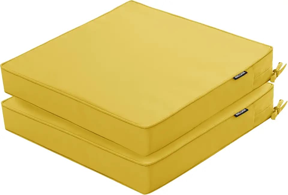 Outdoor Chair Cushions Set of 2, 19 x 19 x 3 Inch Seat Pads