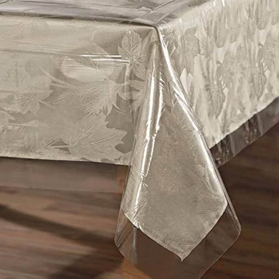 sancua Clear Plastic Table Cover Protector Waterproof Tablecloth 52x70 Inch