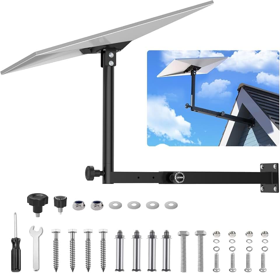 Starlink Mount for Standard 4/4X/Gen 3, Starlink Pole Mount, Extension-Type Heavy Duty Starlink Long Wall Mount with 0-30° Adjustable Starlink Gen 3 Pipe Adapter for Starlink Internet Kit Satellite