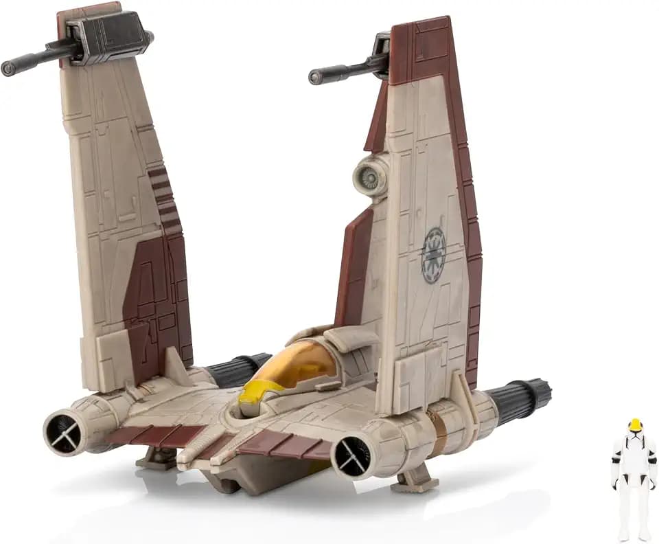 Star Wars Micro Galaxy Squadron V-19 Torrent Starfighter - 5-Inch Vehicle with Folding Wings and Tail Fin Plus 1-Inch Micro Figure Accessory