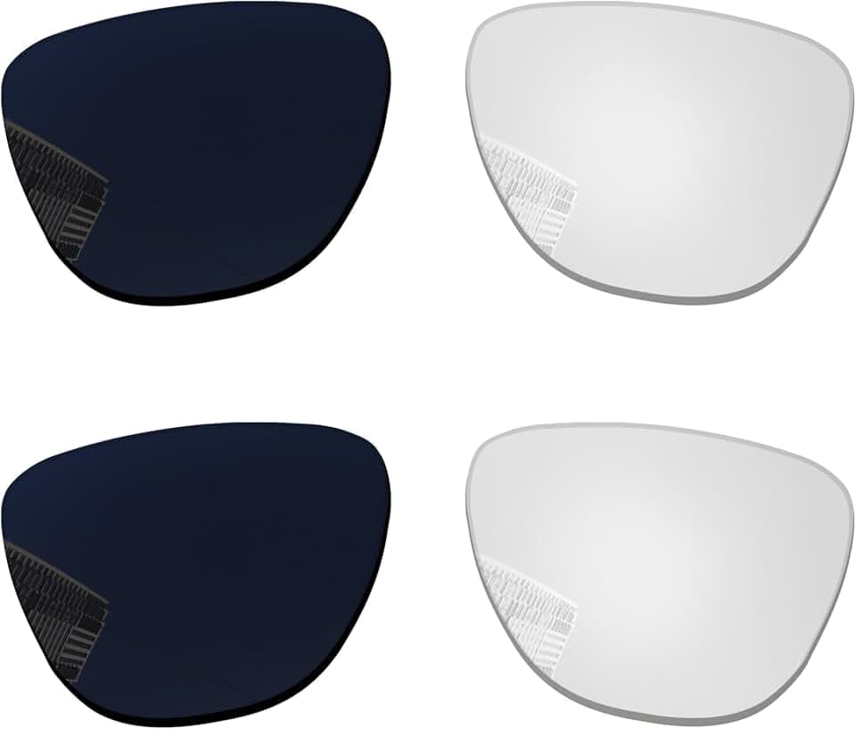 Acefrog 2 Pairs Replacement Lenses for Ray-Ban Meta Wayfarer RW4008 53mm Smart Glasses, Perfectly Fit, Shatterproof, Anti-scratch, Clear to Black Photochromic Non-polarized