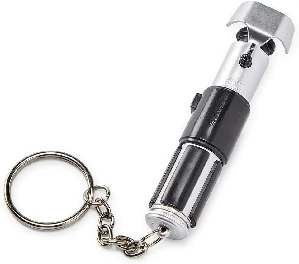 Star Wars Mini Yoda Lightsaber Flashlight - Green LED Model Replica - Attachable Keychain for Backpacks, Wallets, Phones, and Bags - Licensed Disney Item