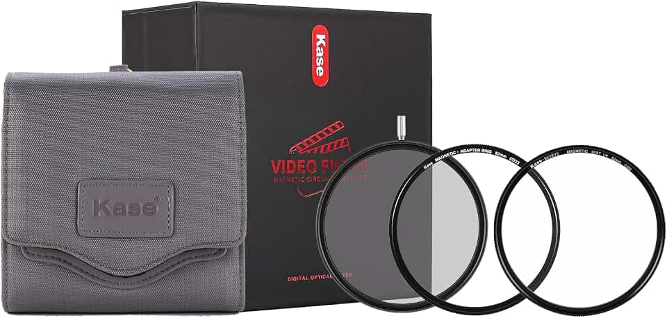 Kase Magnetic 82mm Video Kit CPL/Vari ND Combo Filter 1.5-5 Stop ND3 to ND32 + White Mist Optical Glass