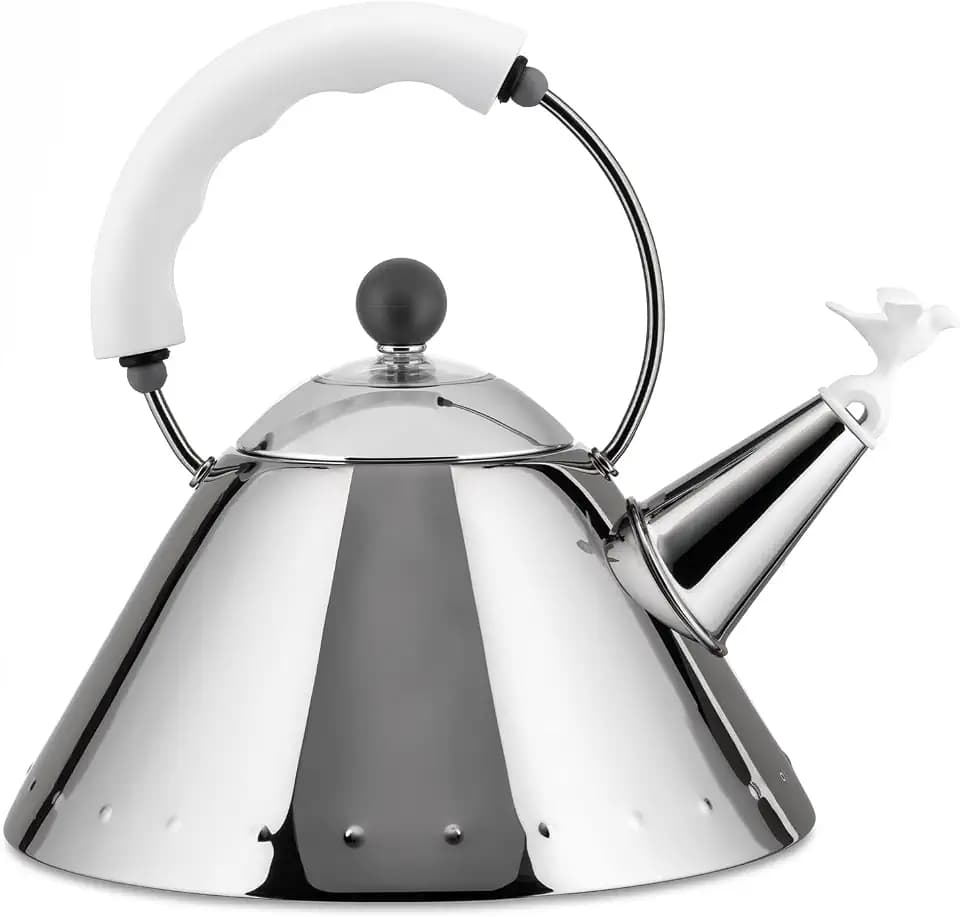 Alessi 9093 W Wasserkessel aus Edelstahl, weiß