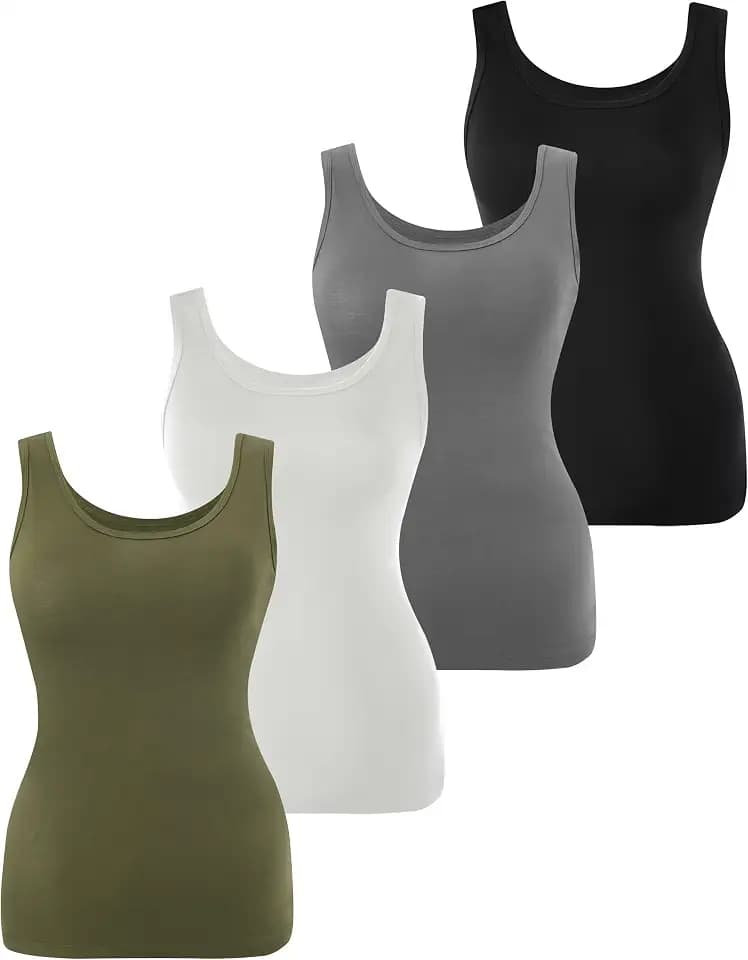 BAMBOO COOL Women's Camisole Tank Tops 3/4 Pack