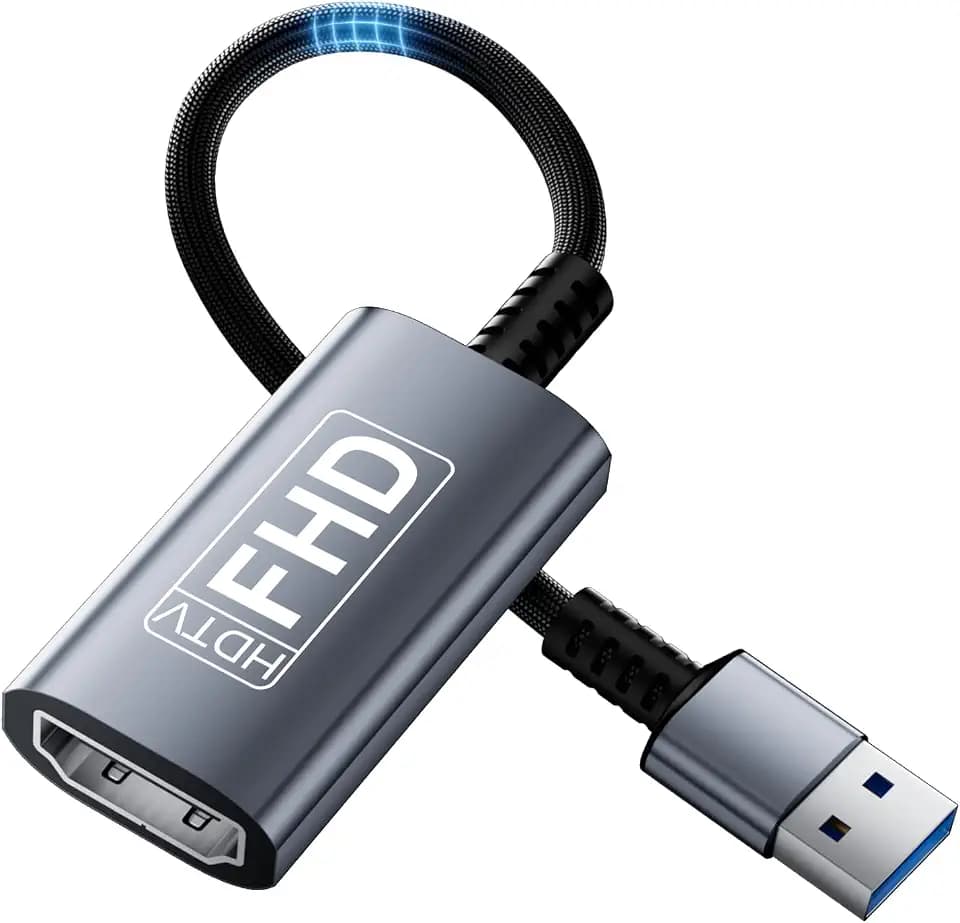 USB auf HDMI Adapter für Monitor, 1080P USB-A auf HDMI Konverter, Treiberinstallation erforderlich, Aluminium Adapter für PC, Laptop, Monitor, Projektor, TV, Windows 11/10/8.1/8/7, Mac OS