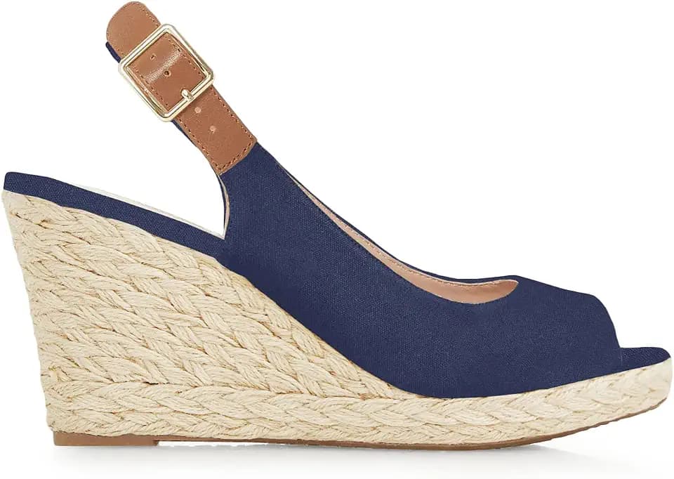 Juliet Holy Womens Wedge Sandals Peep Toe Espadrilles Platform Ankle Strap Slingback Comfort Summer Dressy Shoes