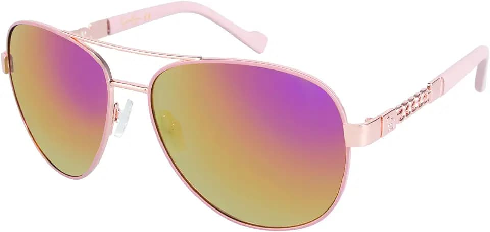 Jessica Simpson Women's Metal Aviator Pilot Sunglasses