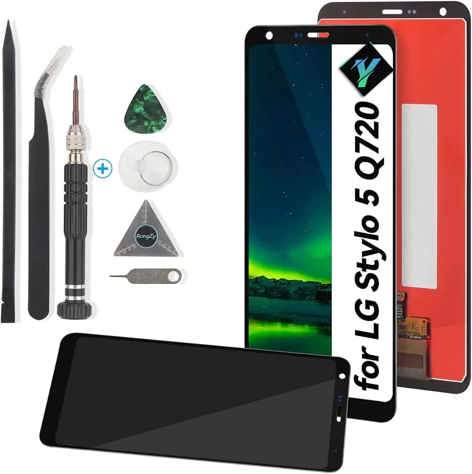 for LG Stylo 5 Screen Replacement Digitizer Touch Screen for LG Stylus 5 Q720 LM-Q720CS Q720MS Q720TSW Q720QM5 Q720QM6 Q720VSP LCD Display Assembly Part with Kit(Black)