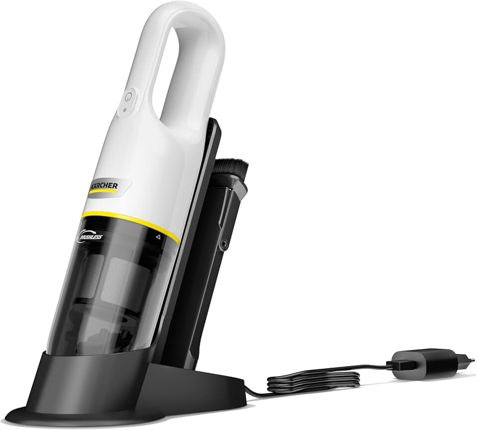 KÄRCHER Akku-Handstaubsauger CVH 3 Plus, Saugstark und überall einsatzbereit, Staubbehälter: 0,15 l, Gewicht: 0,55 kg, inkl. 7,2 V Akku, Ladestation + Adapter, 2-in-1 Fugendüse